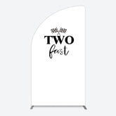 Aperturee - Aperturee Simple White Black Two Fast Birthday Half Moon Arch Backdrop